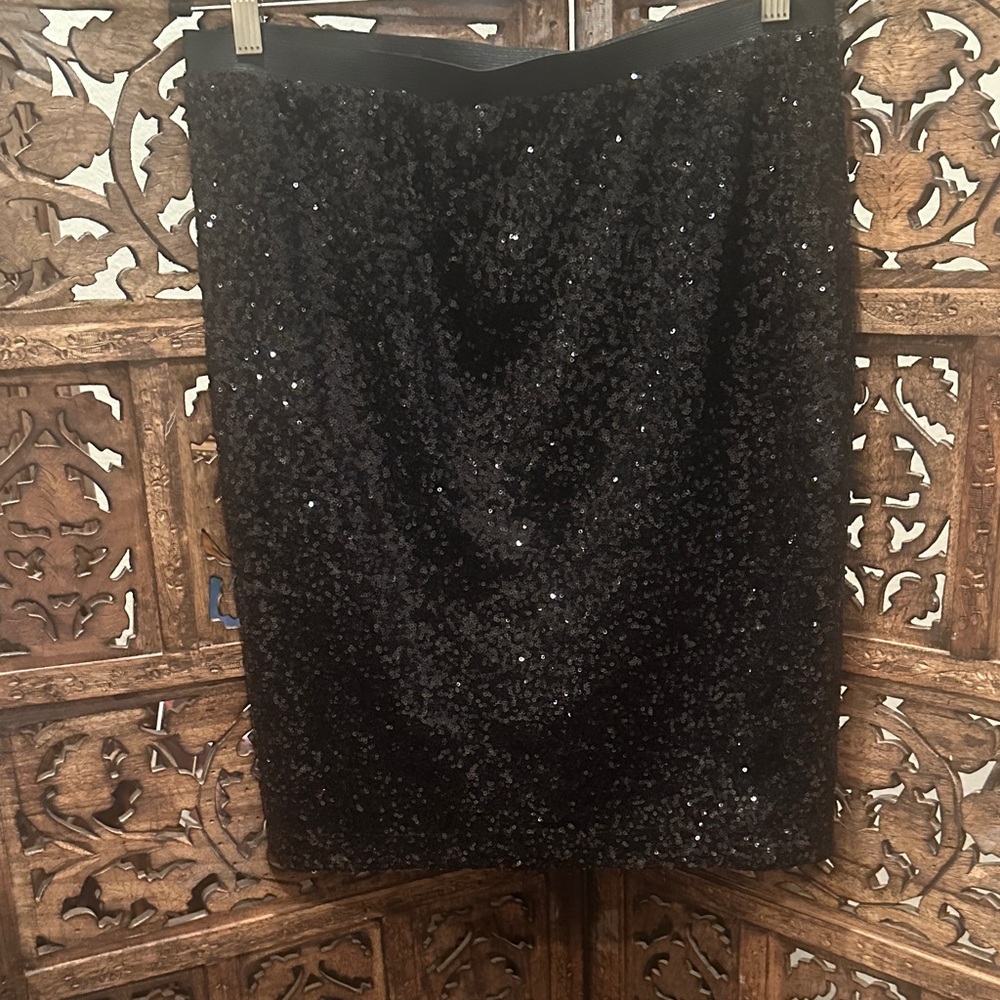 WD.NY Black Sequin Pencil Skirt